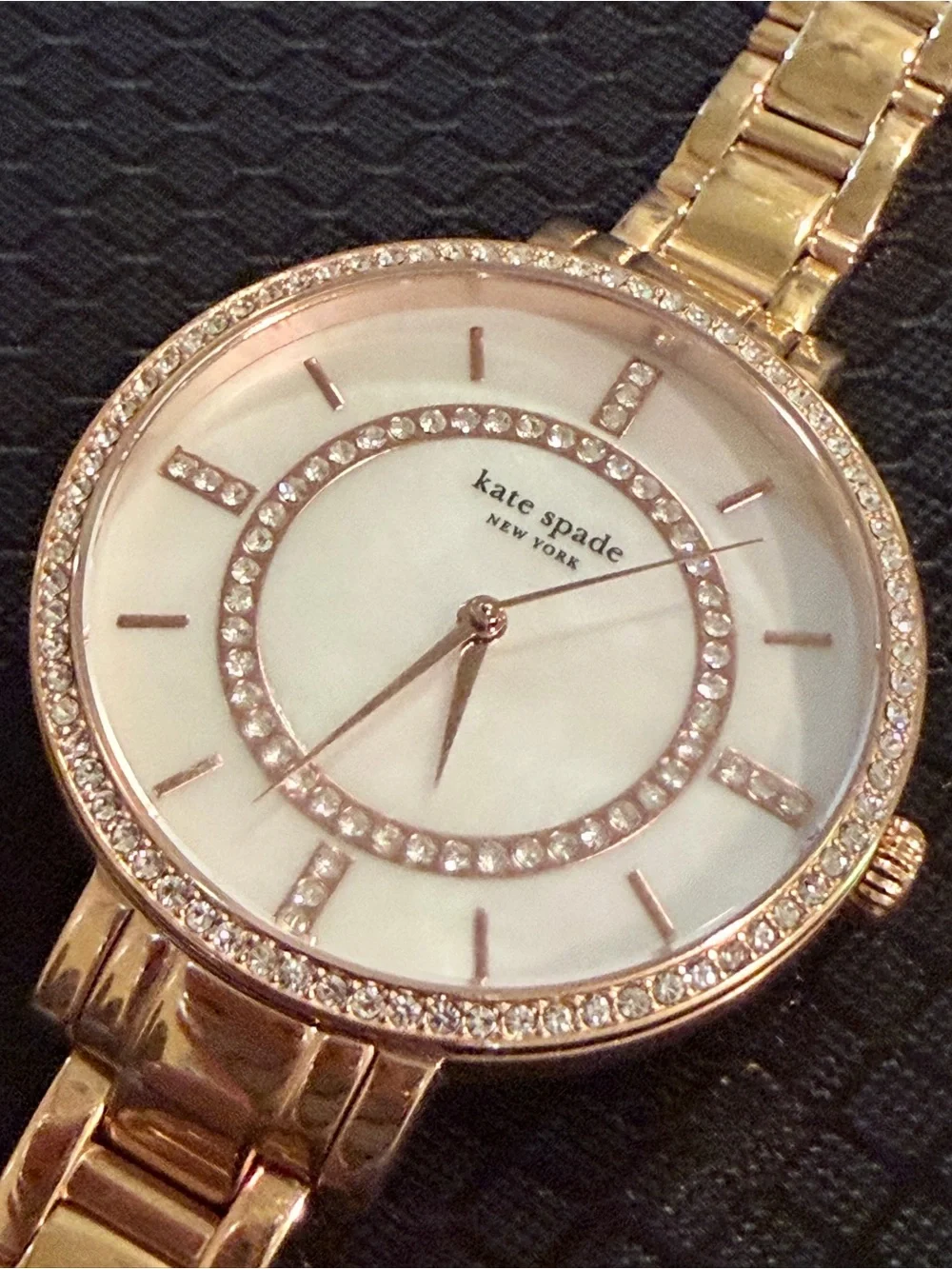 Kate Spade New York Gramercy Skinny Pave Rose Gold-Tone Watch